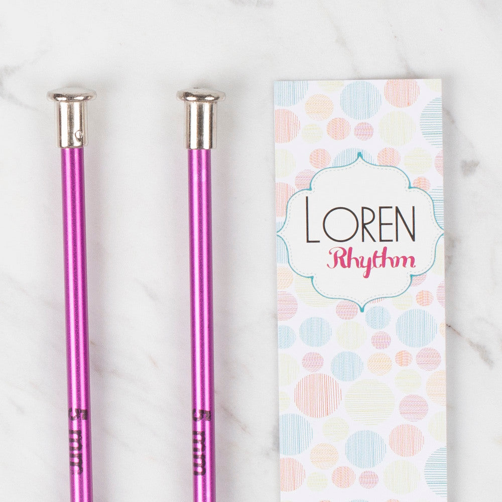 Loren Crafts Rythm 5mm Mor Renkli Metal Örgü Şişi