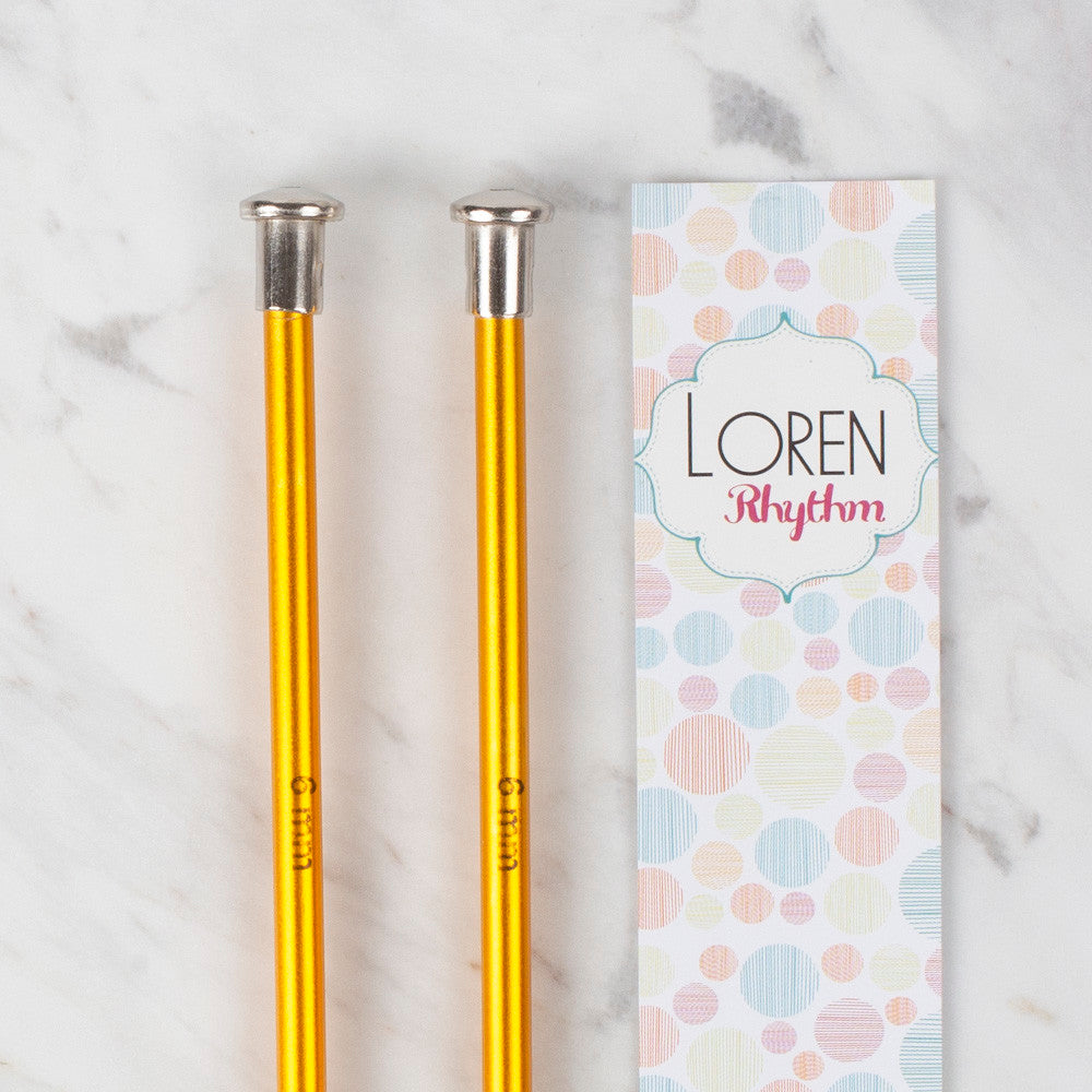 Loren Crafts Rythm 6mm Sarı Renkli Metal Örgü Şişi
