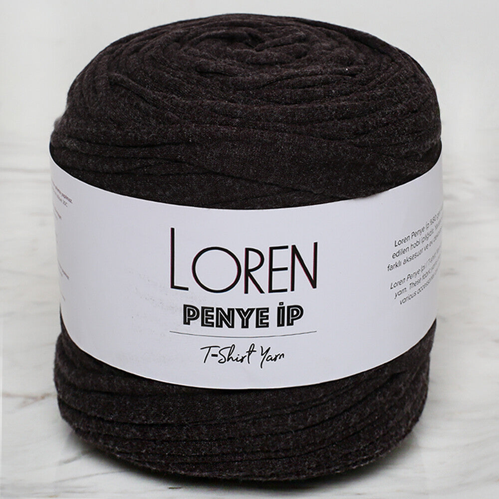 Loren Penye Kumaş El Örgü İpi Kırçıllı Kahverengi - 22