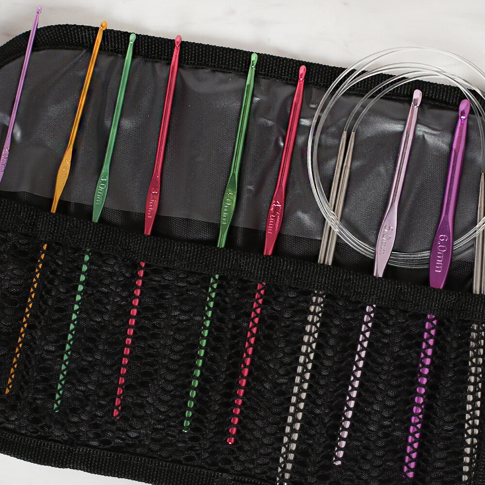Loren Crafts Çantalı Tığ ve Örgü Aksesuarları Seti