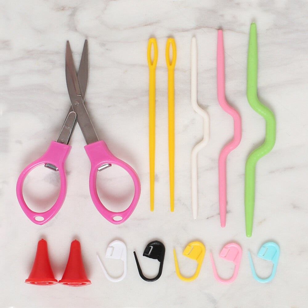Loren Crafts Çantalı Tığ ve Örgü Aksesuarları Seti