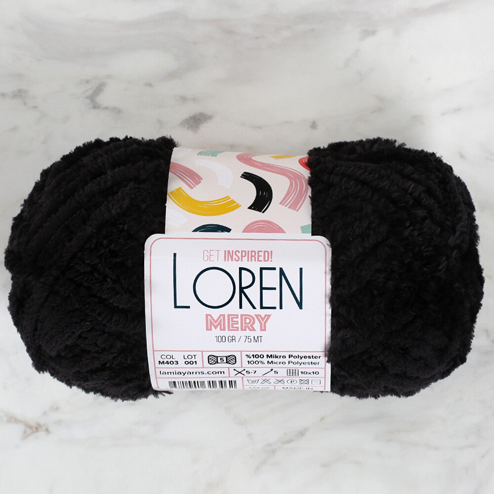 Loren Mery Siyah El Örgü İpi - M403