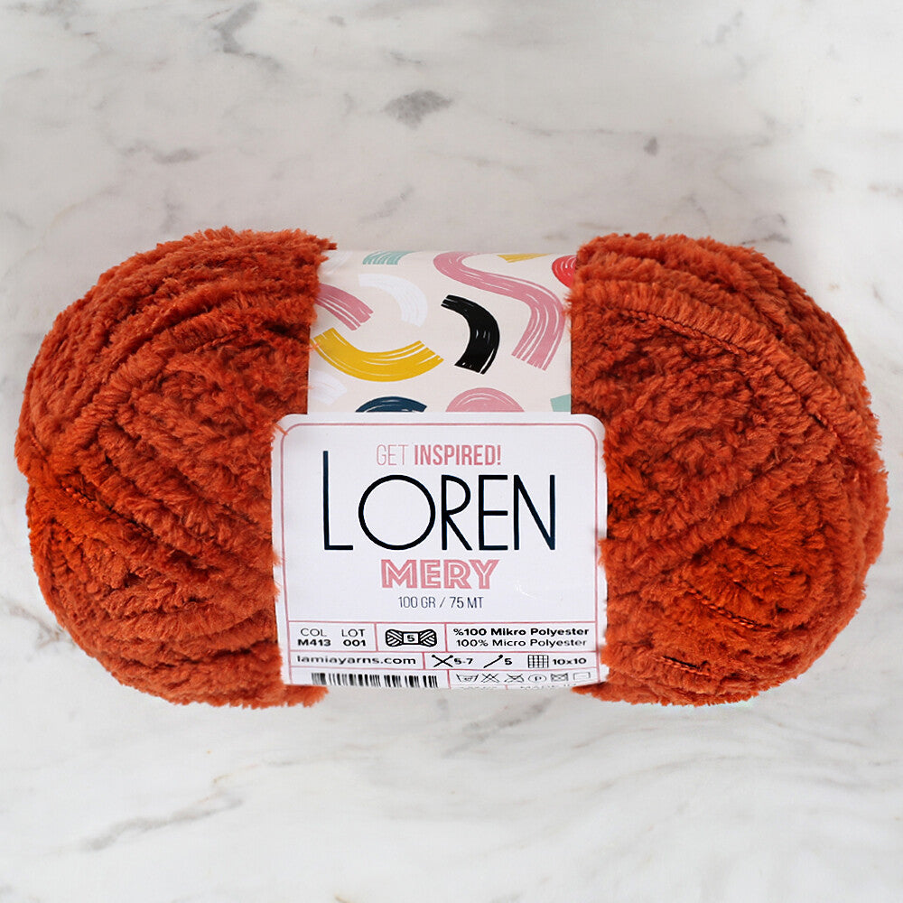 Loren Mery Kiremit Rengi El Örgü İpi - M413