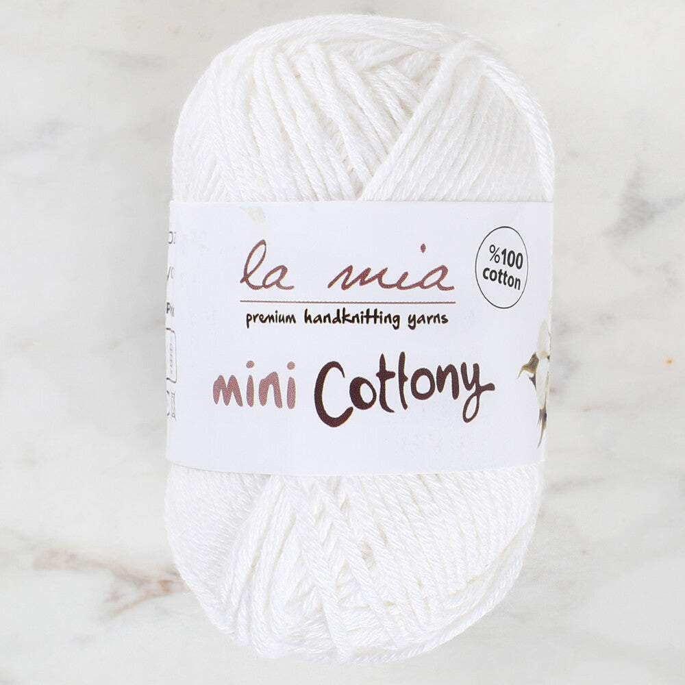 La Mia Mini Cottony 25 gr Beyaz Bebek El Örgü İpi - L001