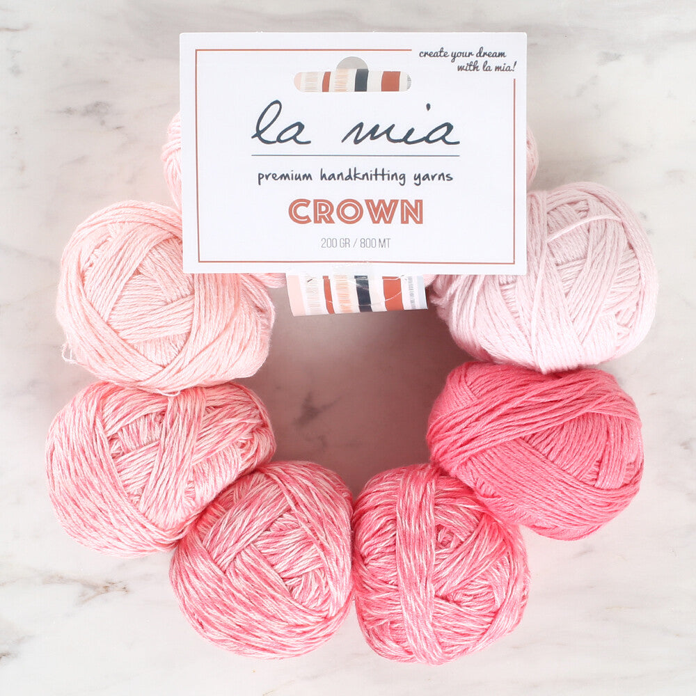La Mia Crown Pembe El Örgü İpi - L901