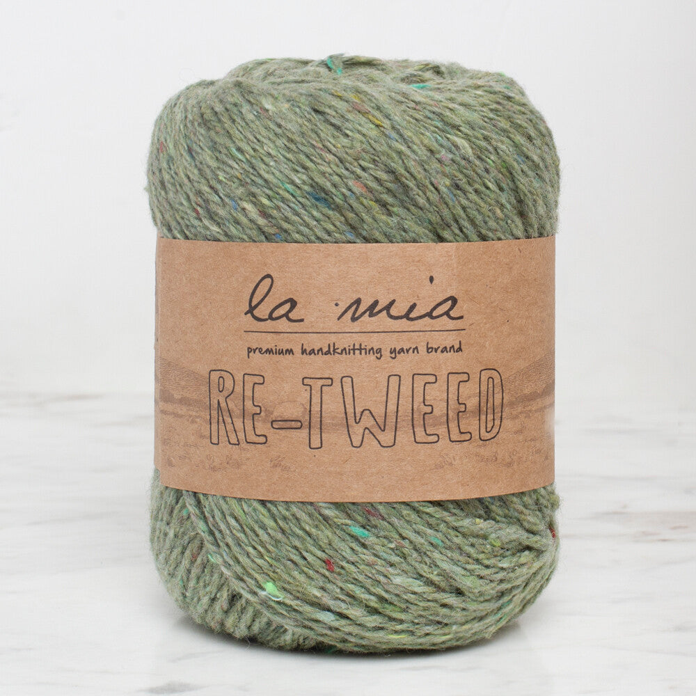 La Mia Re-Tweed Yeşil Melanj El Örgü İpi - L173