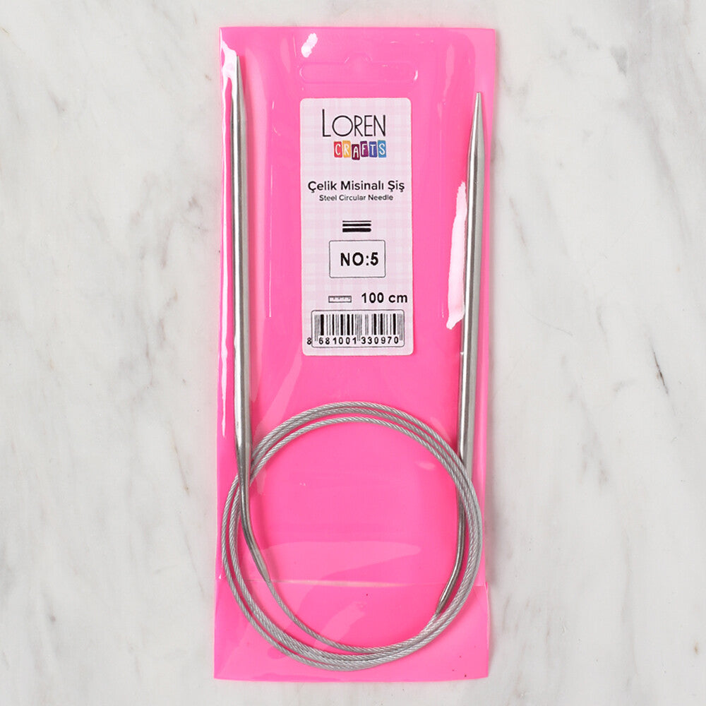 Loren Crafts 5 mm Çelik Misinalı Şiş 100 cm