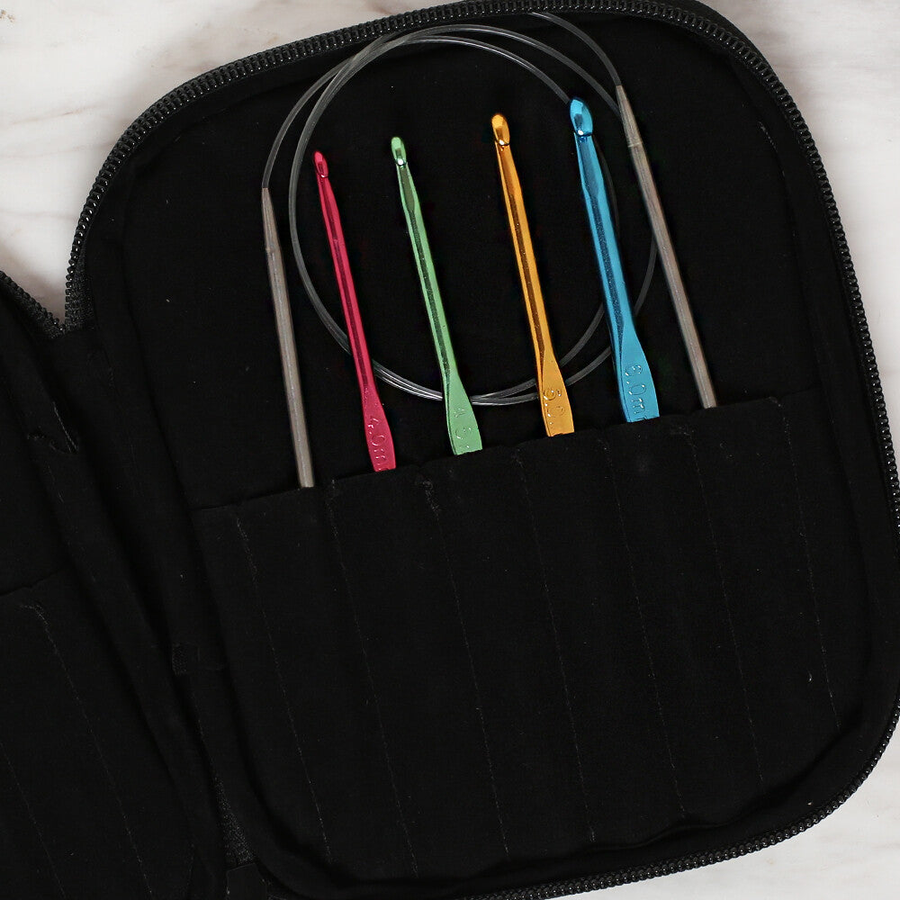 Loren Crafts Çantalı Tığ ve Örgü Aksesuarları Seti