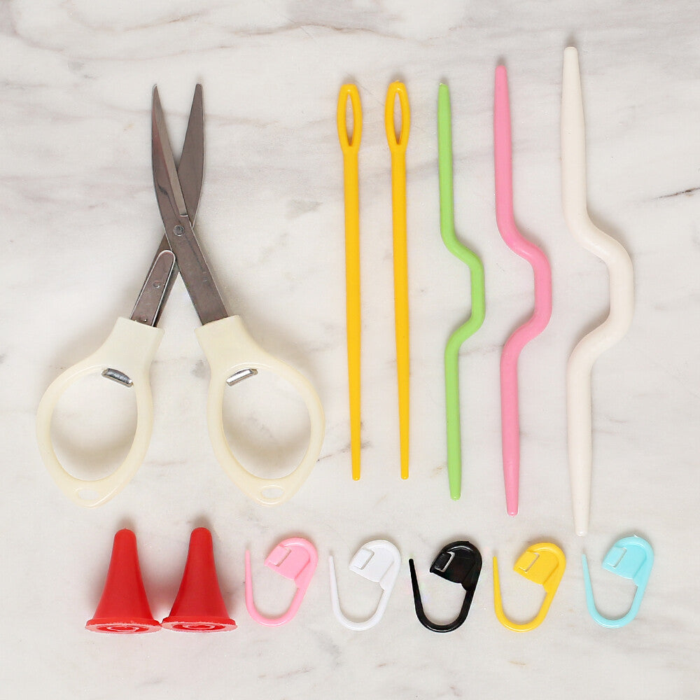 Loren Crafts Çantalı Tığ ve Örgü Aksesuarları Seti