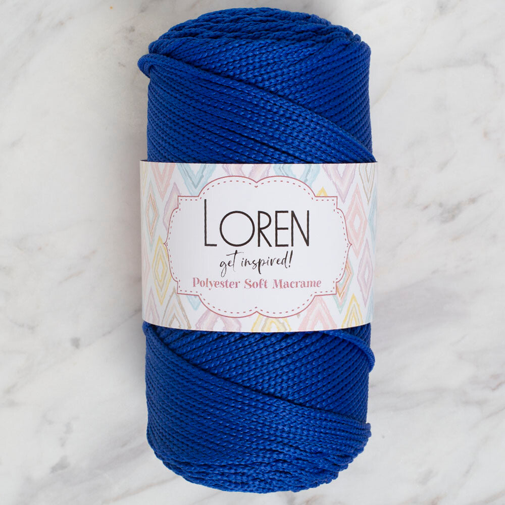 Loren Polyester Soft Macrame Saks Mavisi El Örgü İpi - LM029
