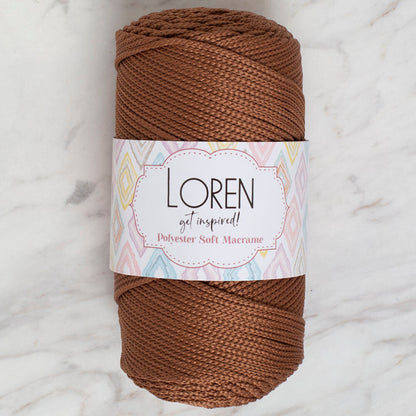 Loren Polyester Soft Macrame Kahverengi El Örgü İpi - LM033