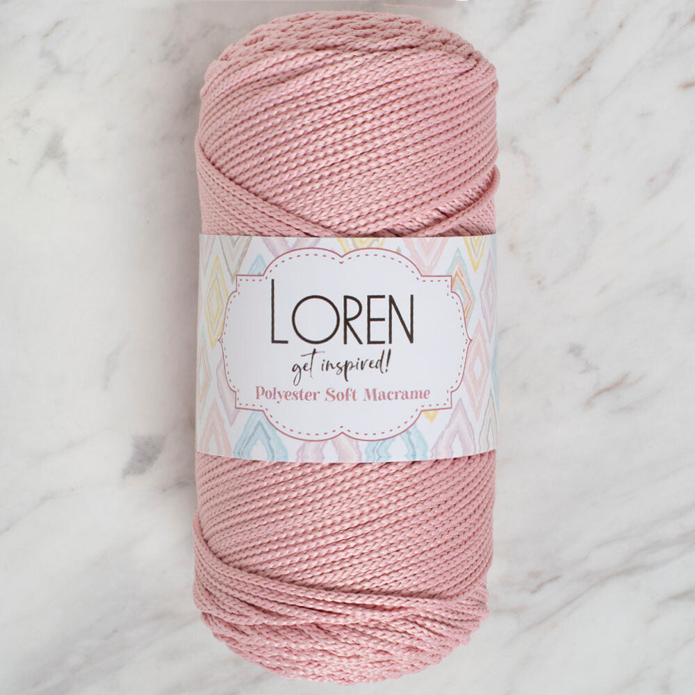 Loren Polyester Soft Macrame Pembe El Örgü İpi - LM042
