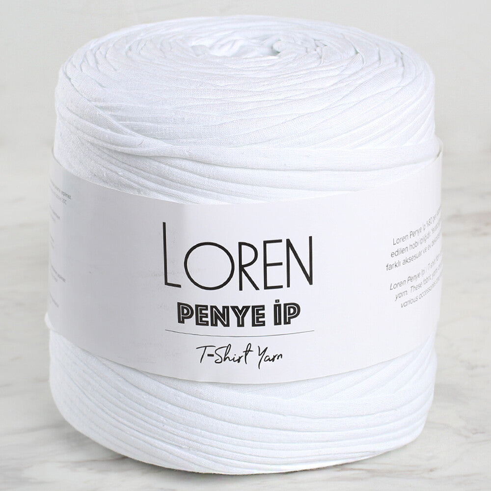 Loren Penye Kumaş El Örgü İpi Beyaz - 01