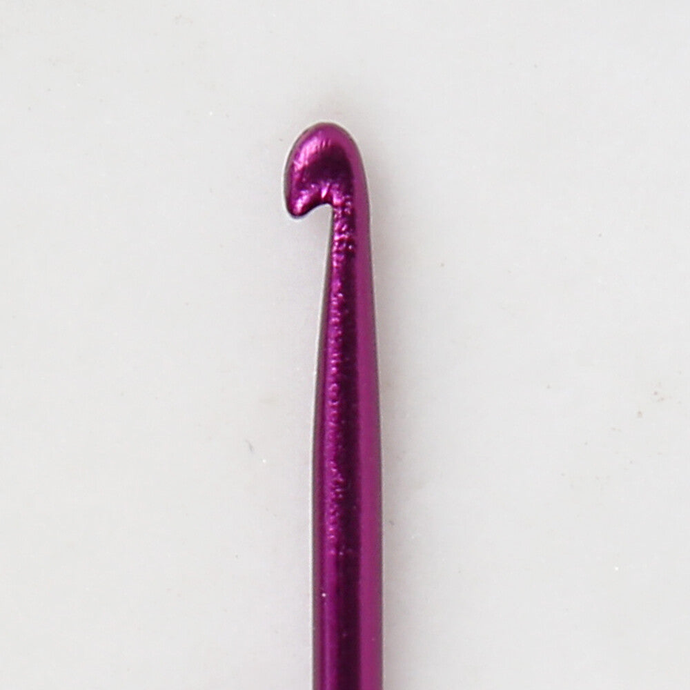 Loren Crafts 2,5 mm 35 cm Mor Renkli Metal Gagalı Örgü Tığ - LRN327