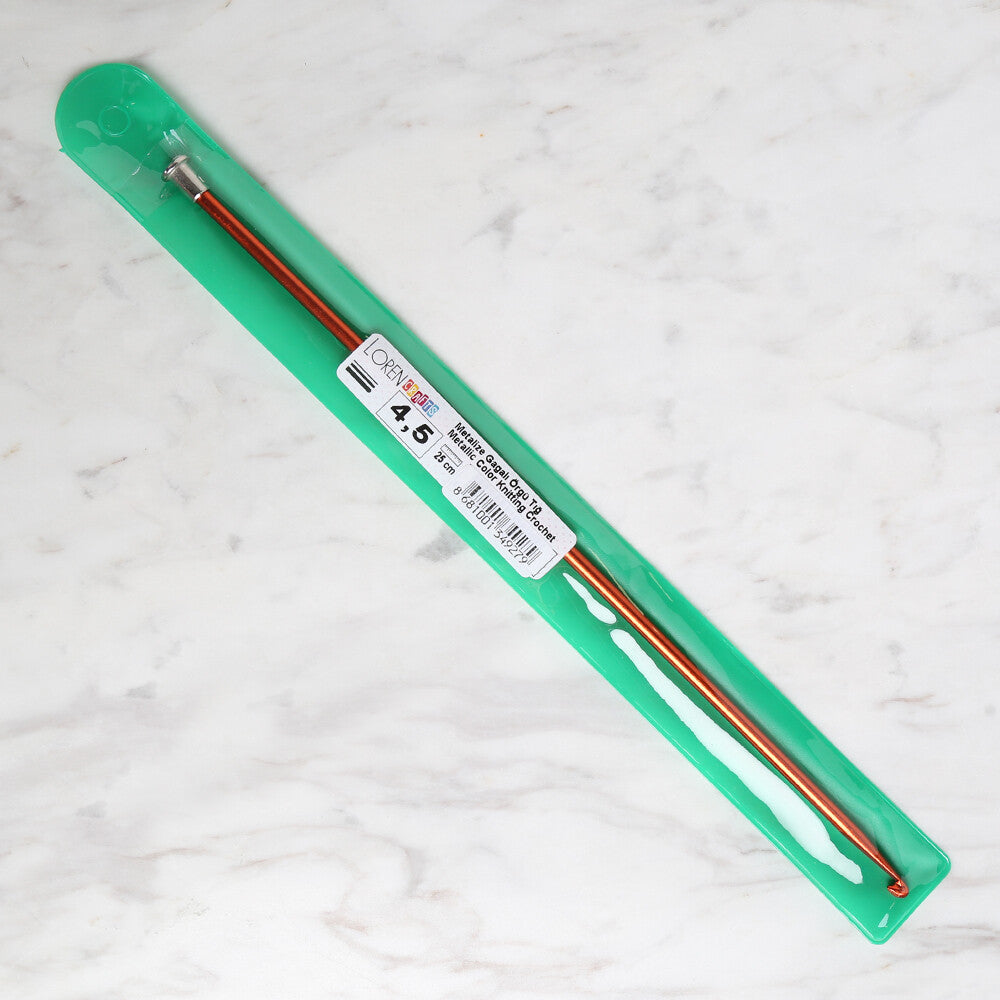 Loren Crafts 4,5 mm 25 cm Kırmızı Metal Gagalı Örgü Tığ - LRN325