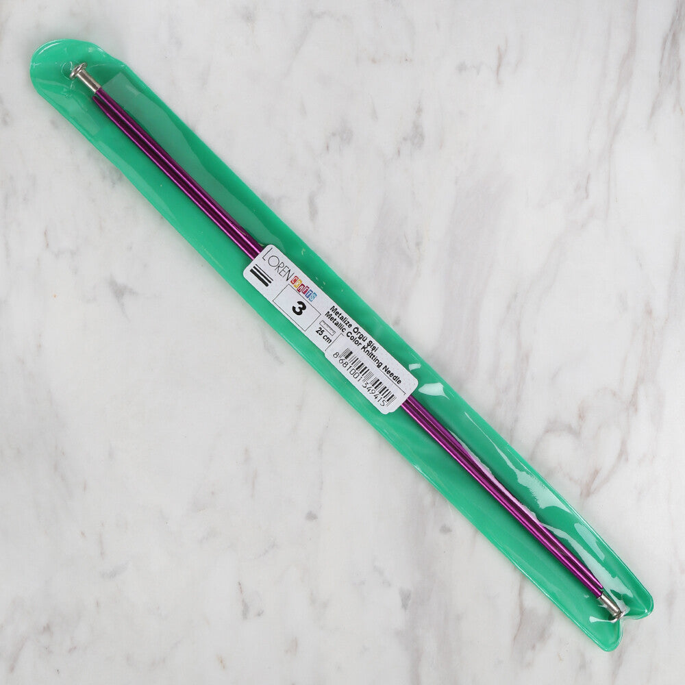 Loren Crafts 3 mm 25 cm Mor Metal Çocuk Şişi - LRN326