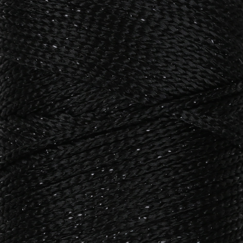 Loren Macrame Sparkle Simli Siyah El Örgü İpi - RM 001-A