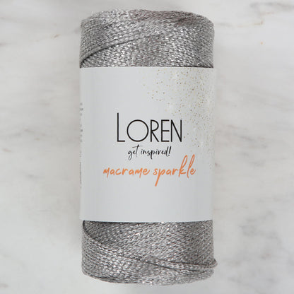 Loren Macrame Sparkle Simli Gri El Örgü İpi - RM 67