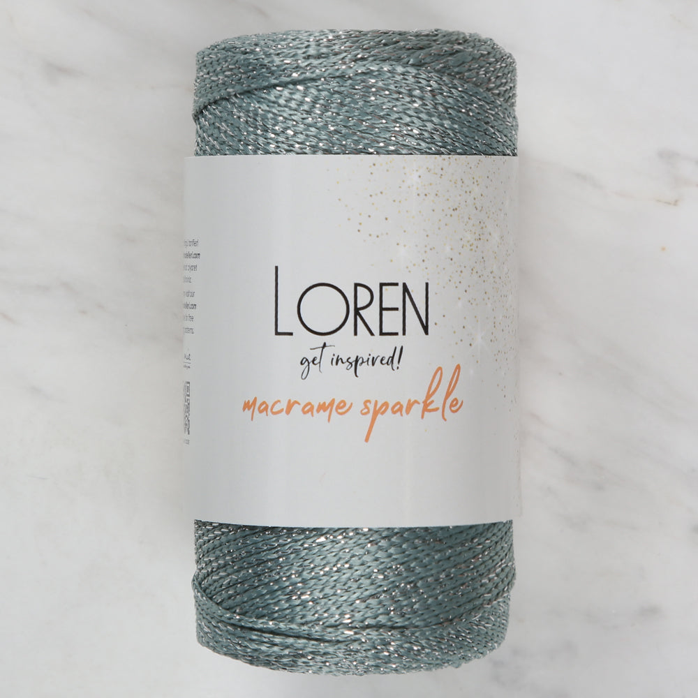 Loren Macrame Sparkle Simli Yeşil El Örgü İpi - RM 168
