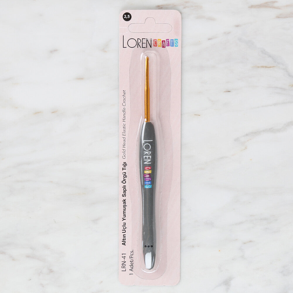 Loren Crafts Altın Uçlu Yumuşak Saplı Yün Tığ LRN - 041 2,5 mm