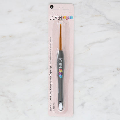 Loren Crafts Altın Uçlu Yumuşak Saplı Yün Tığ LRN - 041 3 mm