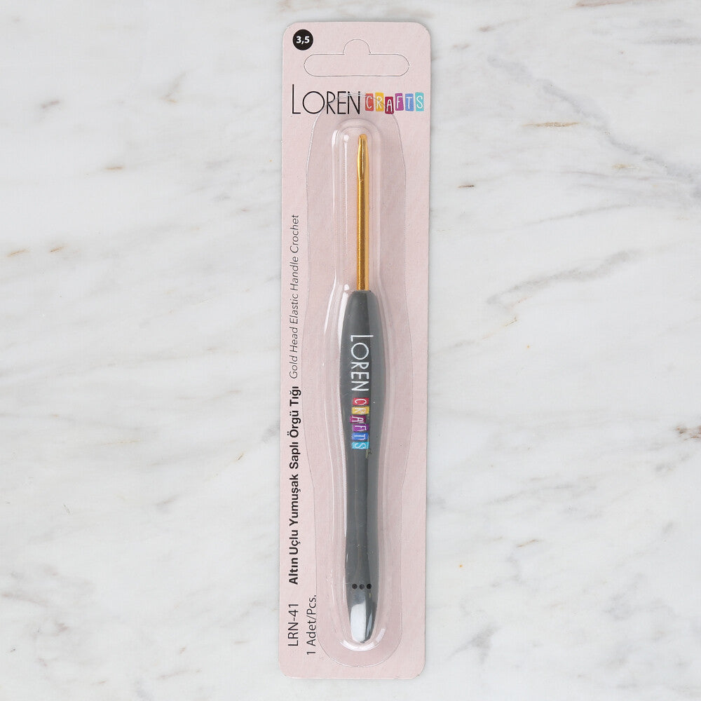Loren Crafts Altın Uçlu Yumuşak Saplı Yün Tığ LRN - 041 3,5 mm