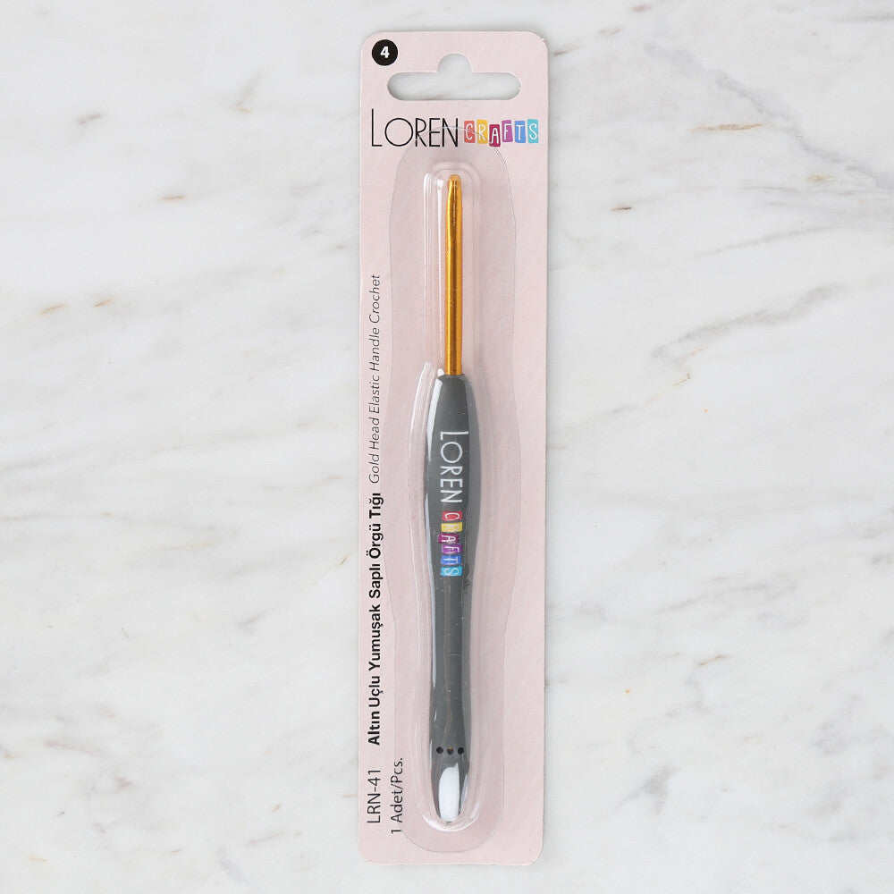 Loren Crafts Altın Uçlu Yumuşak Saplı Yün Tığ LRN - 041 4 mm
