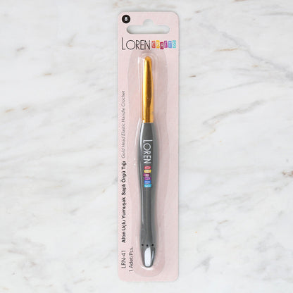 Loren Crafts Altın Uçlu Yumuşak Saplı Yün Tığ LRN - 041 8 mm