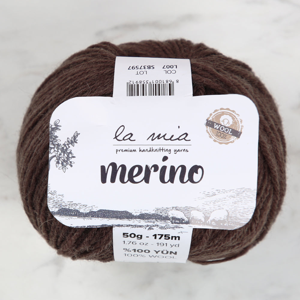 La Mia Merino Kahverengi El Örgü İpi - L007