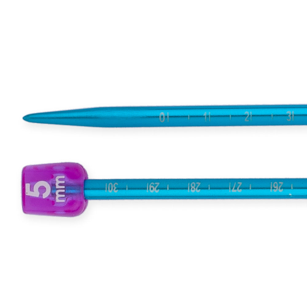 Pony Measure 5 mm 35 cm Açık Mavi Cetvelli Alüminyum Örgü Şişi - 34511