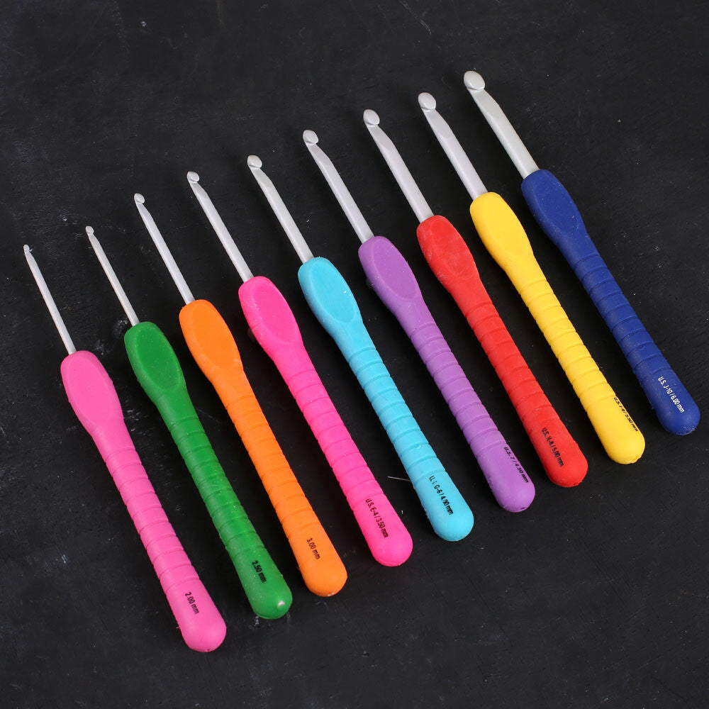 PONY EASY GRİP 9'LU 14 CM YUMUŞAK SAPLI YÜN TIĞ SETİ - 56835