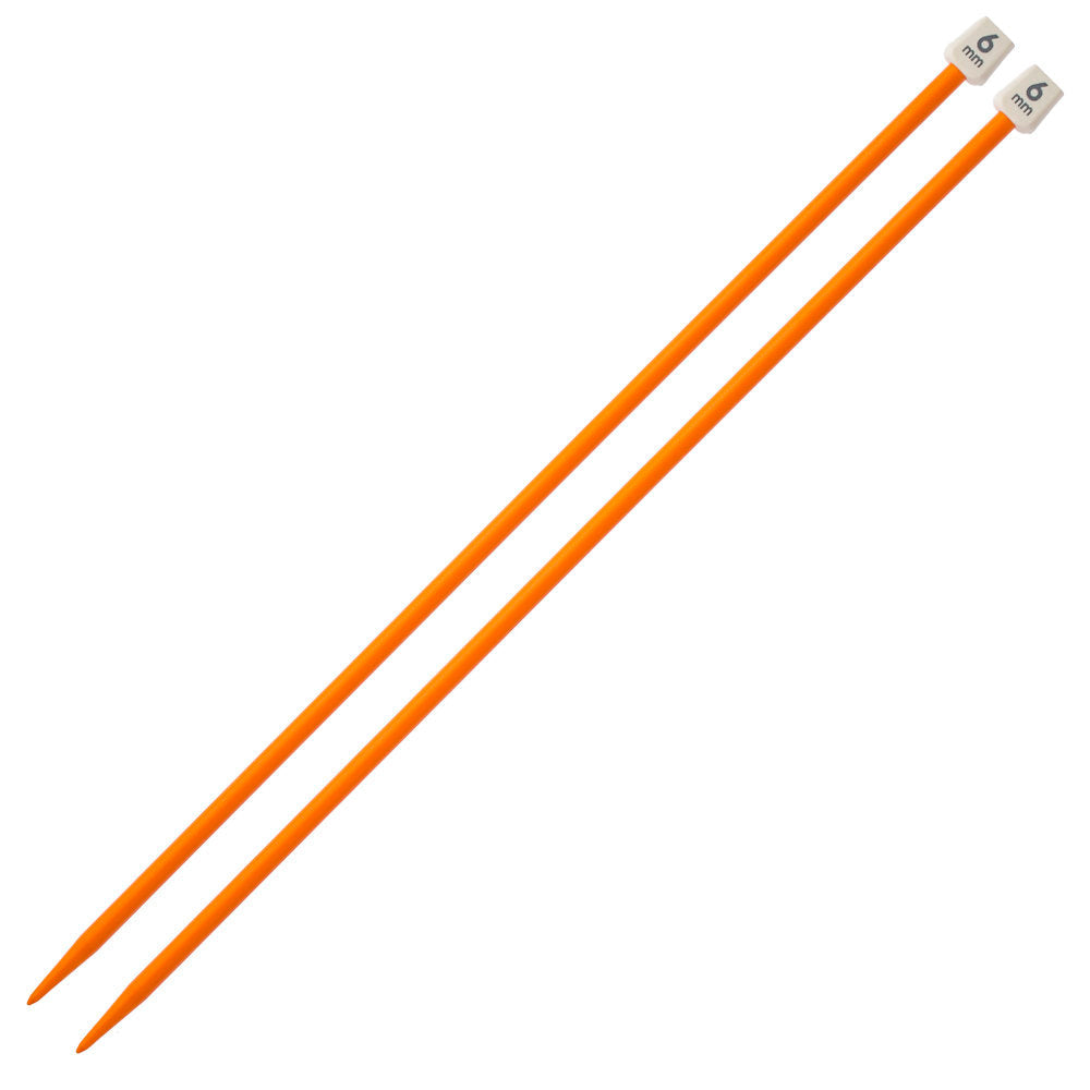 Pony Colour 6 mm 35 cm Turuncu Plastik Örgü Şişi - 57663
