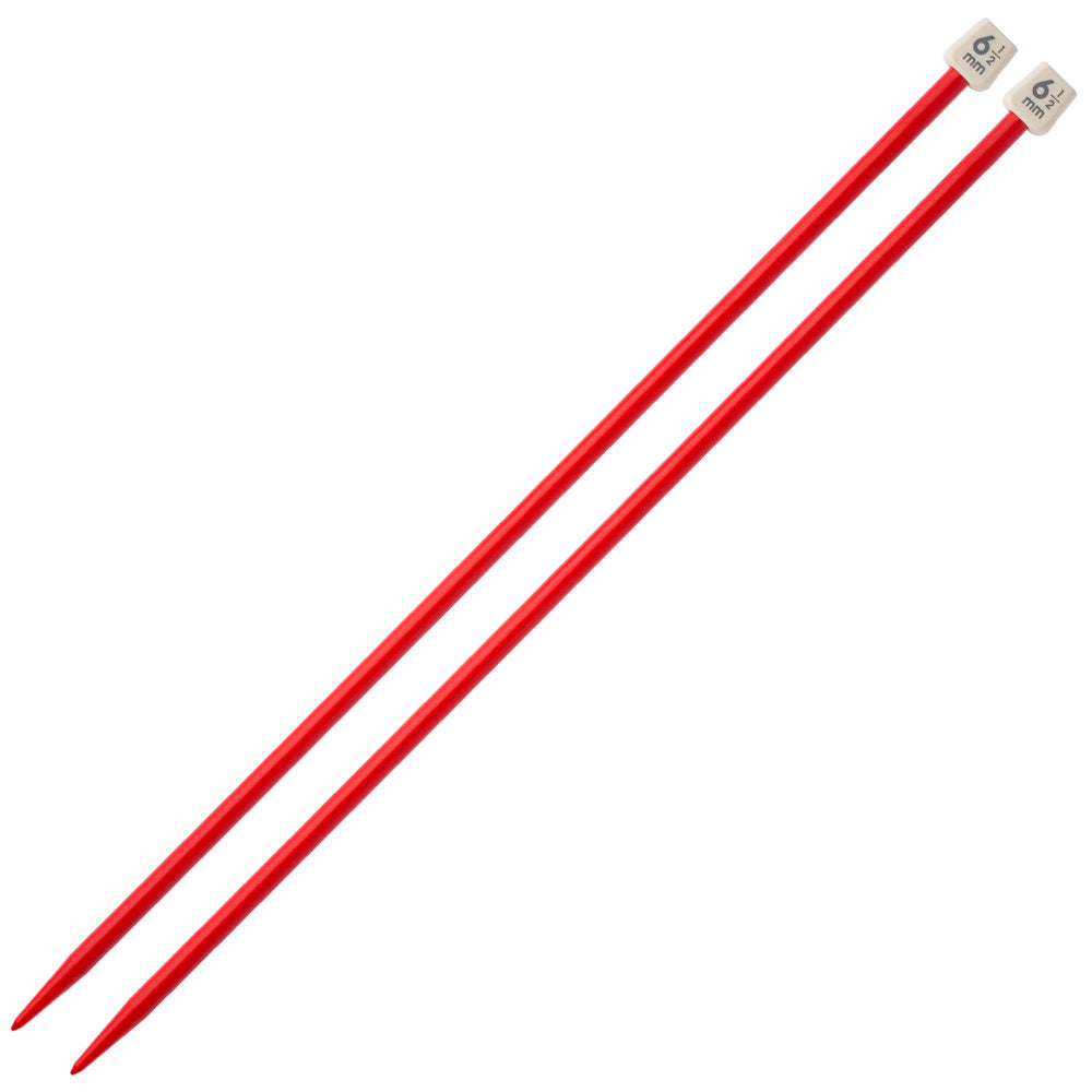 Pony Colour 6.5 mm 35 cm Kırmızı Plastik Örgü Şişi - 57664
