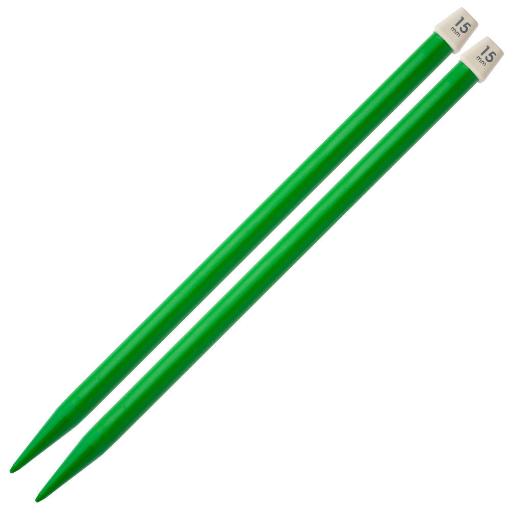 Pony Colour 15 mm 35 cm Yeşil Plastik Örgü Şişi - 57671