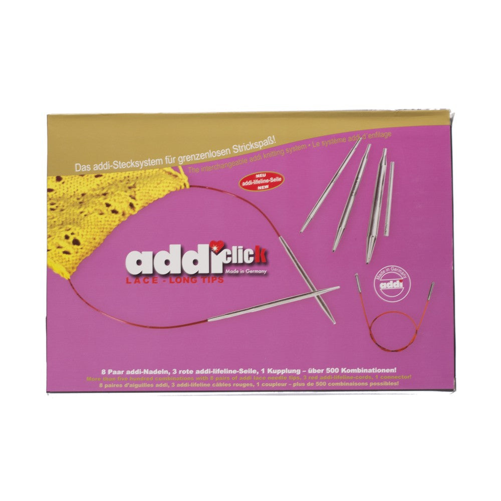 Addi Click Lace Değiştirilebilir Uzun Uçlu Dantel Şiş Seti - 760-7