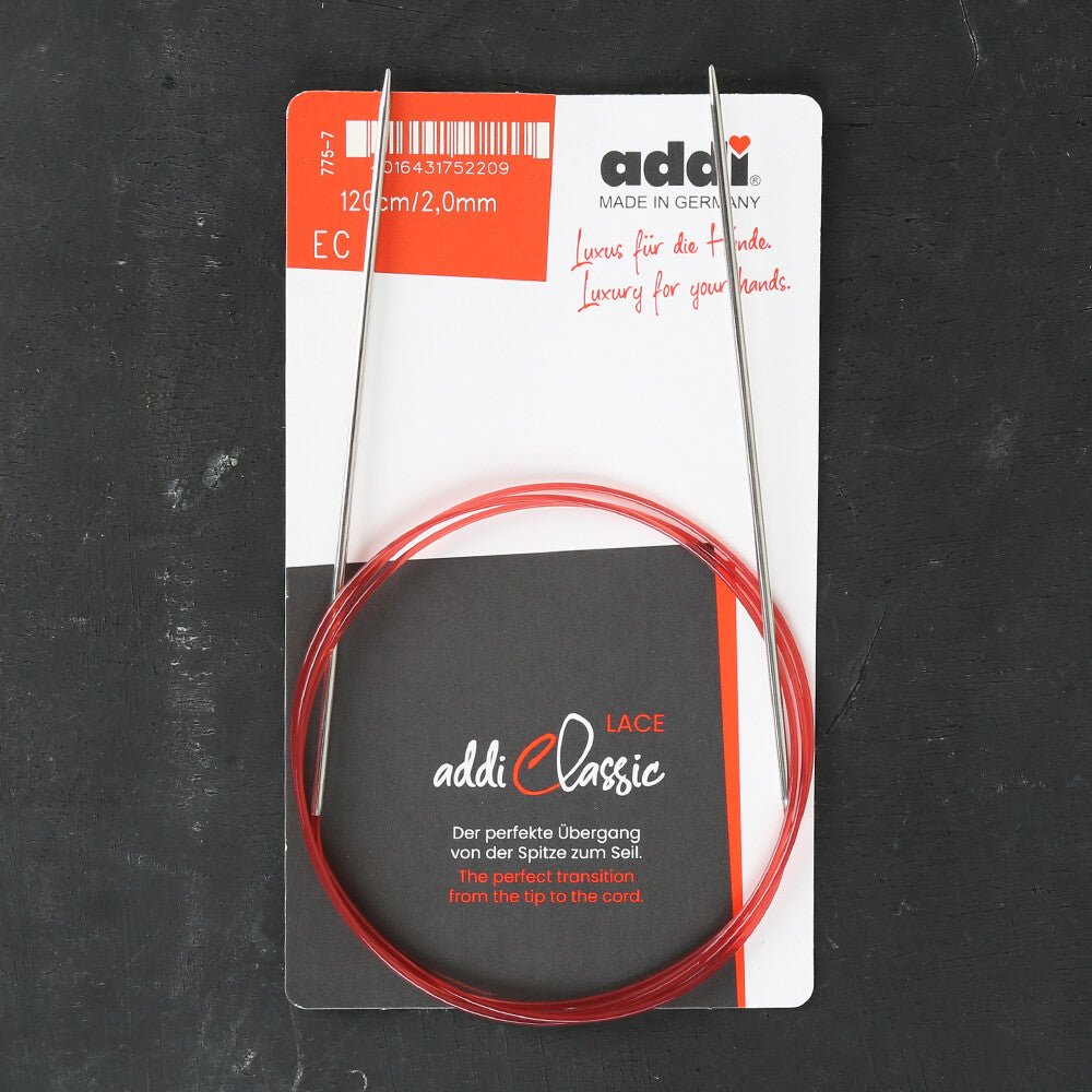 Addi 2,0mm 120cm Uzun Uçlu Misinalı Örgü Şişi - 775-7