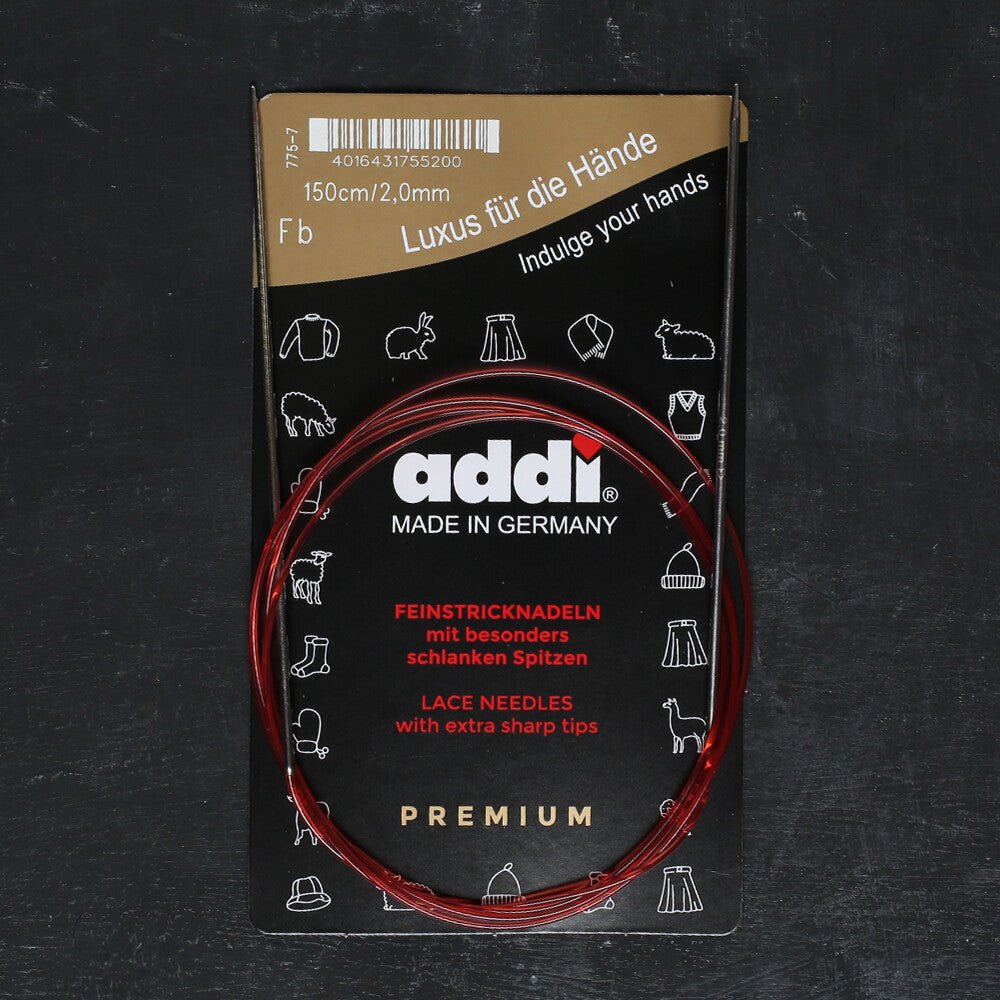Addi 2,0mm 150cm Uzun Uçlu Misinalı Örgü Şişi - 775-7