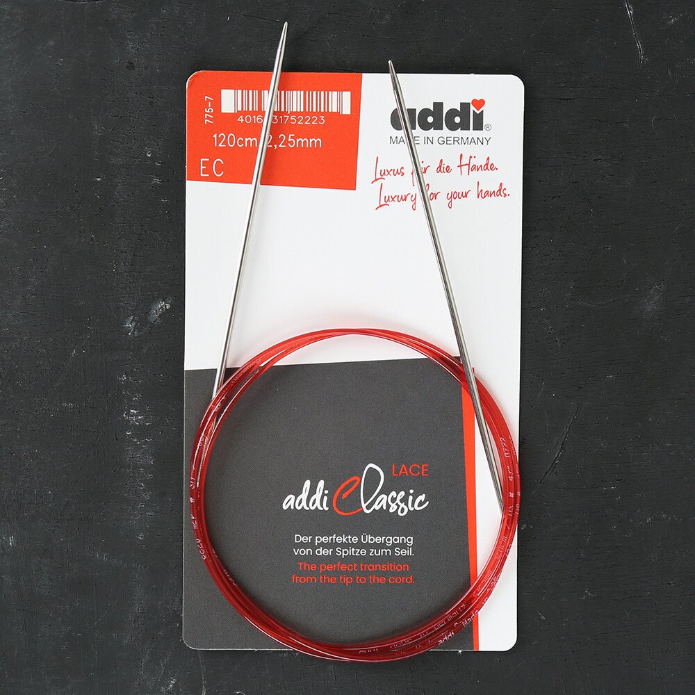Addi 2,25mm 120cm Uzun Uçlu Misinalı Örgü Şişi - 775-7
