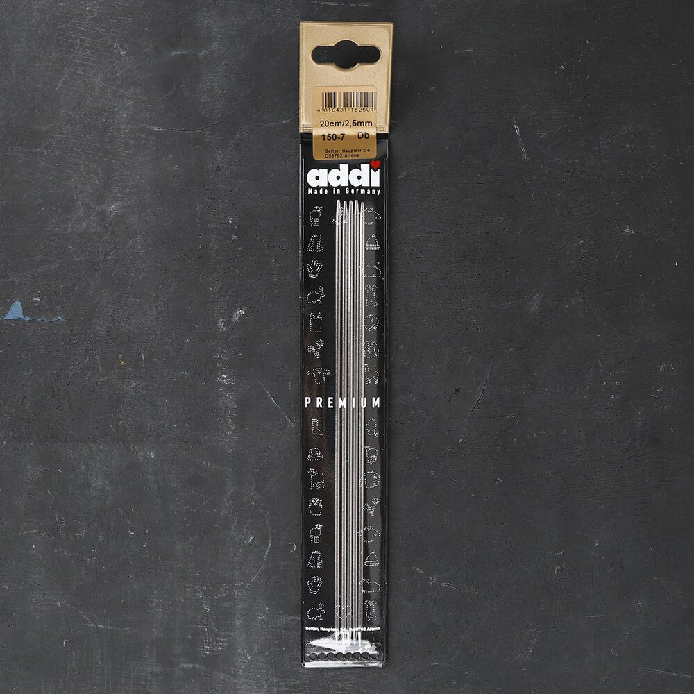 Addi 2,5mm 20cm Çelik Çorap Şişi - 150-7