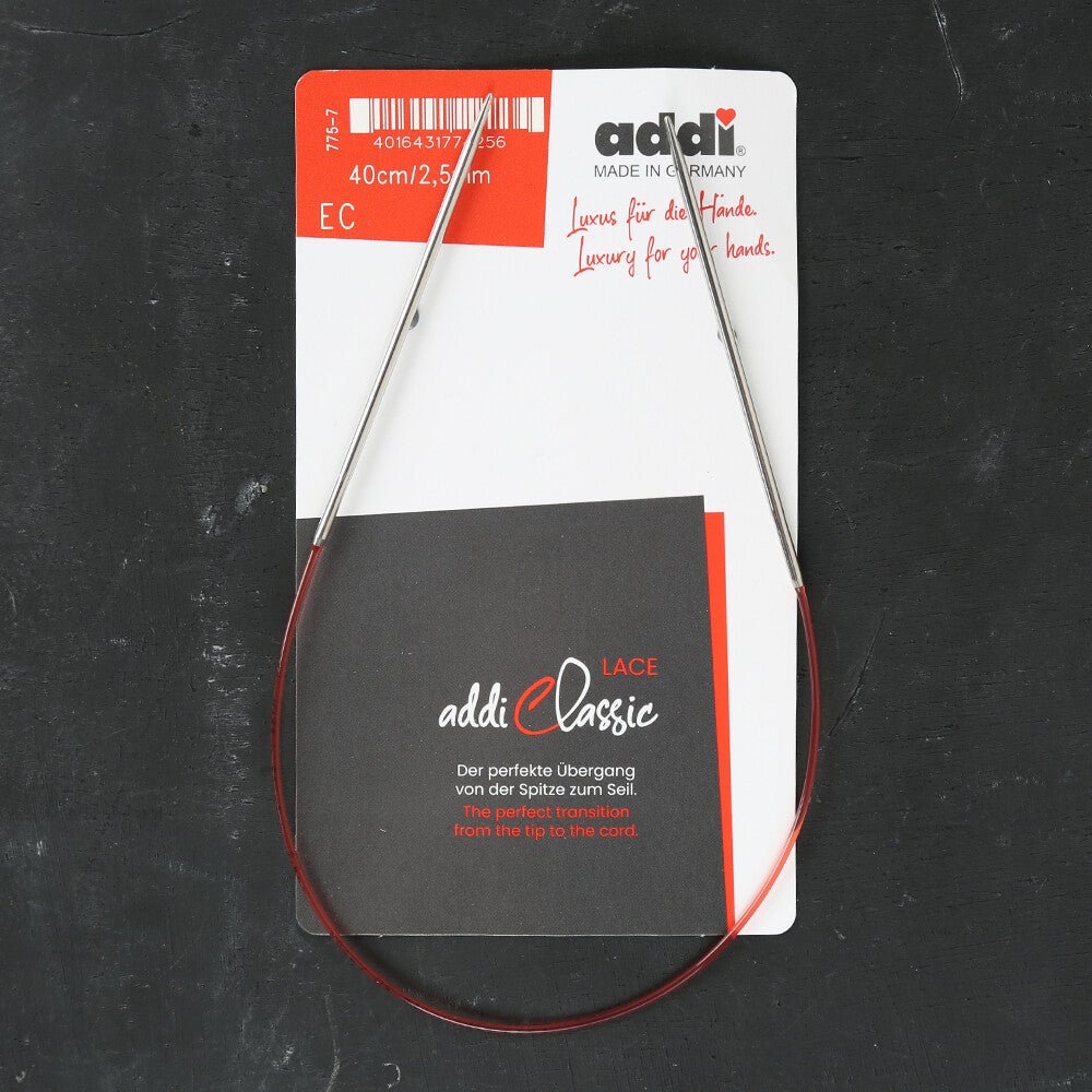 Addi 2.5mm 40cm Uzun Uçlu Misinalı Örgü Şişi - 775-7