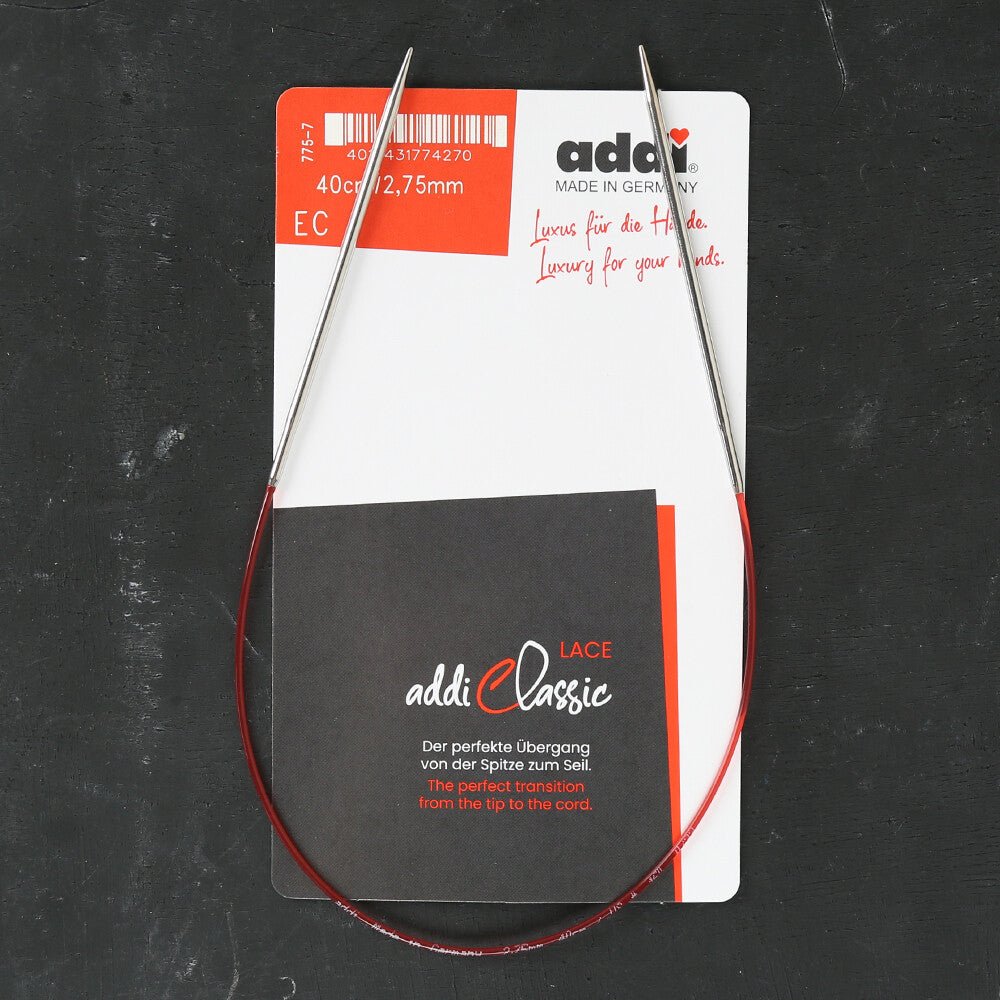 Addi 2.75mm 40cm Uzun Uçlu Misinalı Örgü Şişi - 775-7
