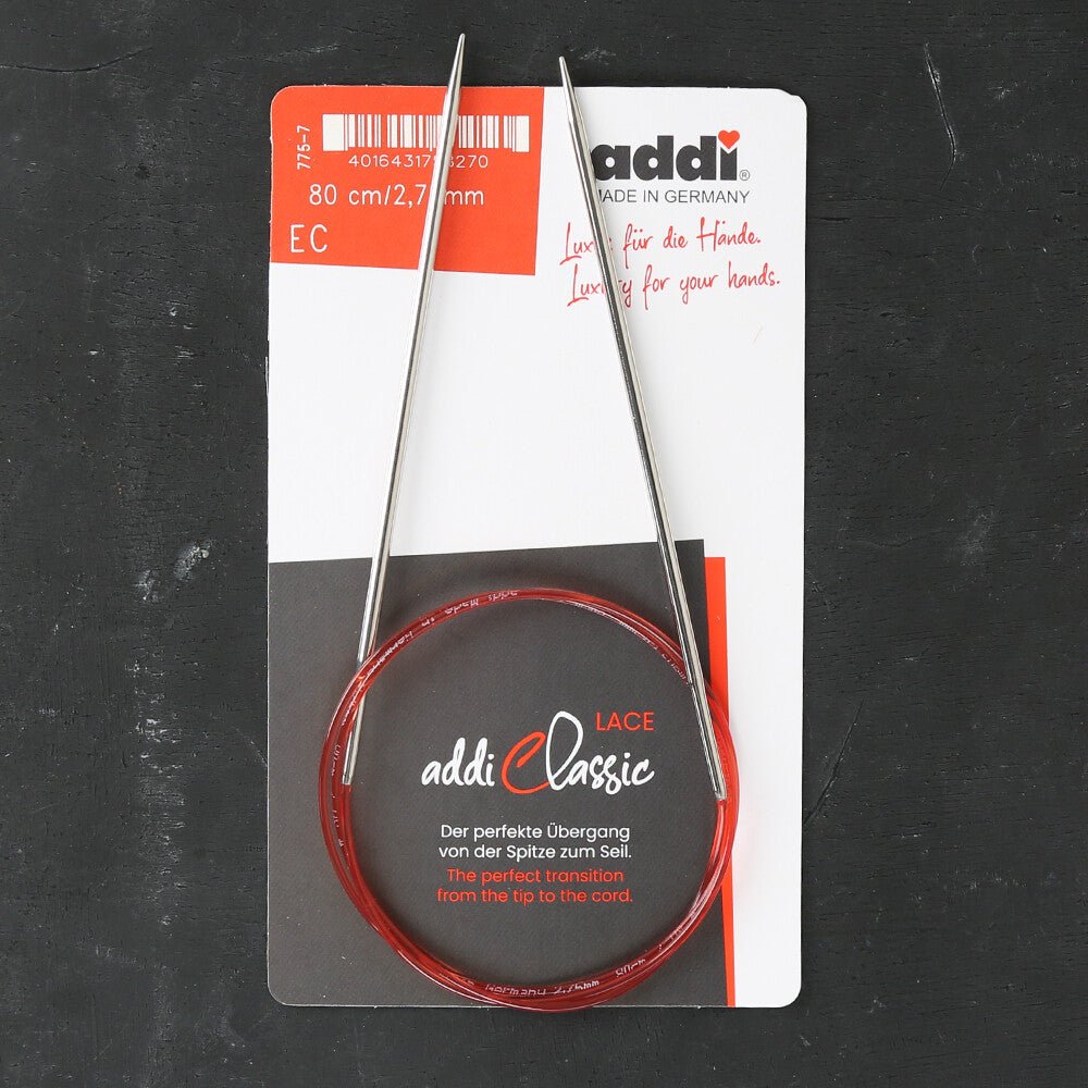 Addi 2.75mm 80cm Uzun Uçlu Misinalı Örgü Şişi - 775-7