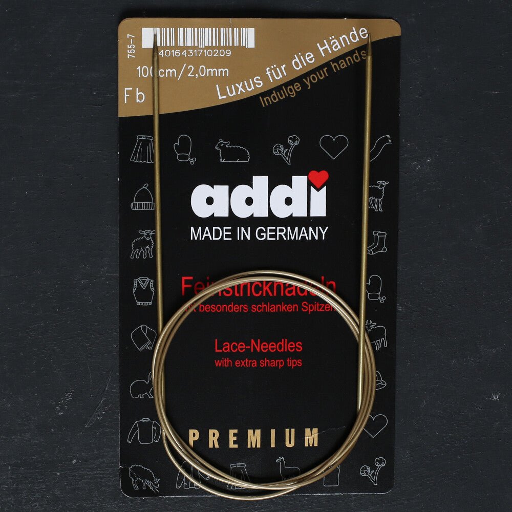 Addi 2mm 100cm Klasik Uzun Uçlu Misinalı Örgü Şişi - 755-7