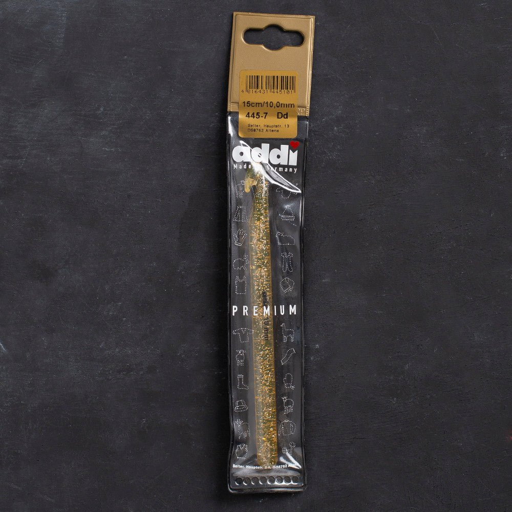 Addi Champagner 10mm 15cm Plastik Simli Yün Tığ - 445-7