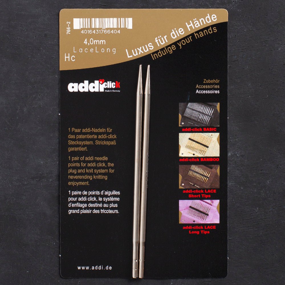 Addi Click Lace 4mm Değiştirilebilir Uzun Uçlu Dantel Şişi - 766-7