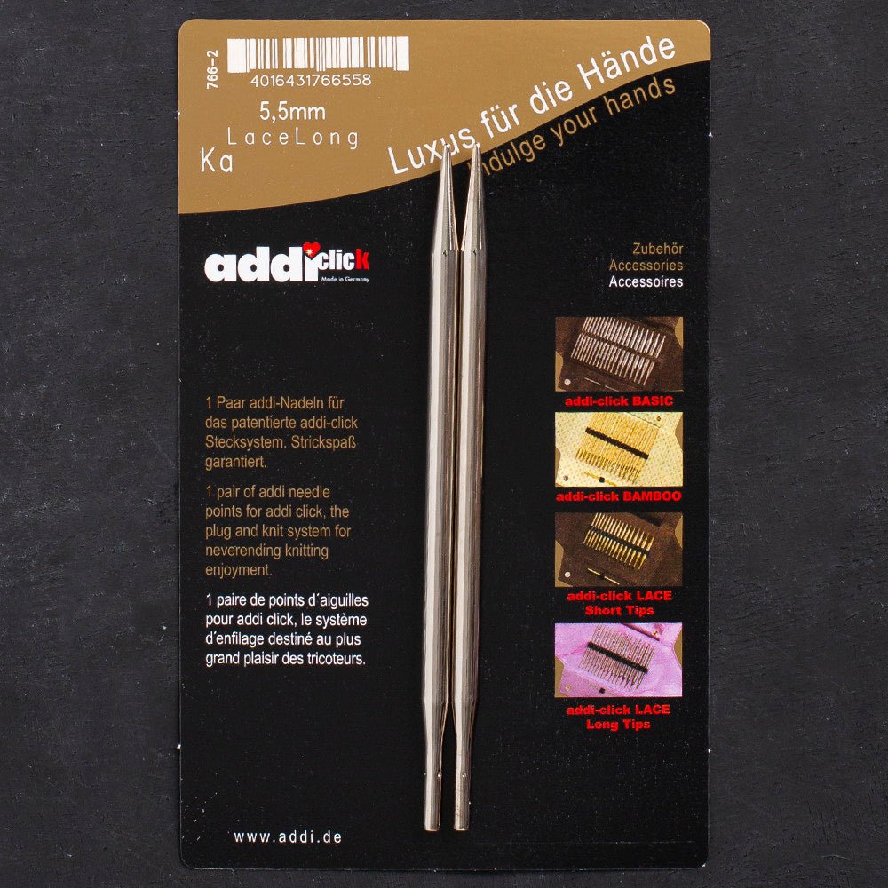 Addi Click Lace 5,5mm Değiştirilebilir Uzun Uçlu Dantel Şişi - 766-7