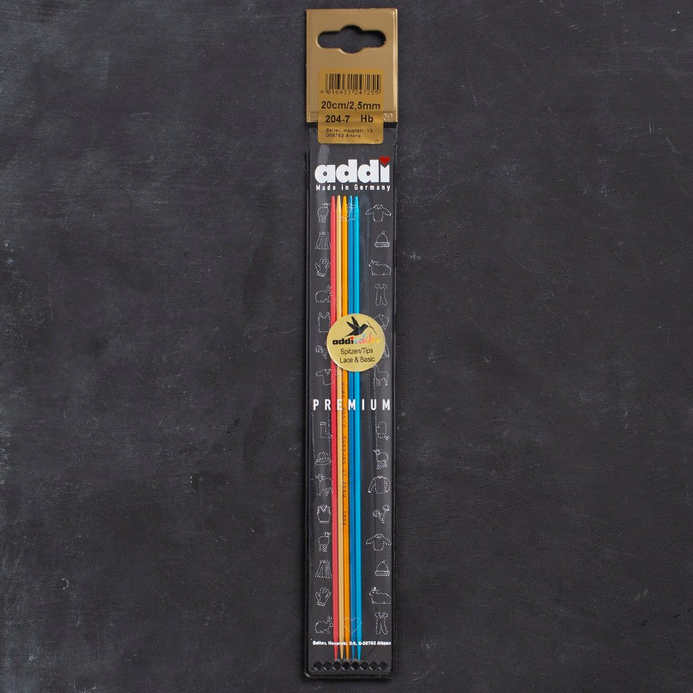 Addi Colibri 2,5mm 20cm Renkli Çorap Şişi - 204-7
